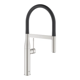 GROHE ESSENCE MONOCOMANDO COCINA ALTO SUPERSTEEL Y NEGRO