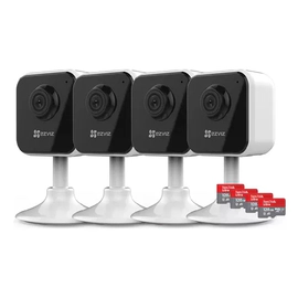 Kit x4 - Cámara Mini WiFi Interior - H1C - Ezviz - Full HD + 128GB