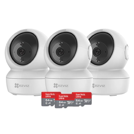 Kit x3 - Cámara Domo PT WiFi Interior - C6N - Ezviz - Full HD + 64GB