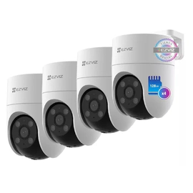 Kit x4 Cámara de Seguridad 1080P - EZVIZ - H8C - Domo PTZ - WiFi + Memoria 128GB