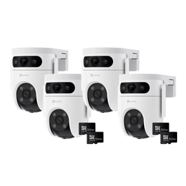 Kit x4 Cámara de Seguridad 2K - EZVIZ - H9C - Domo PTZ - WiFi + Memoria 512GB