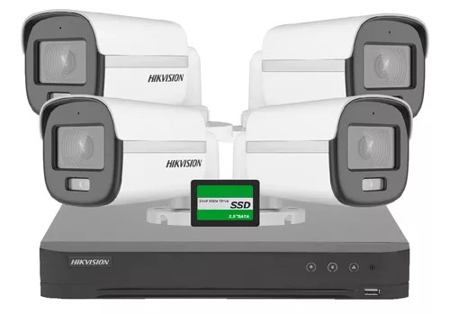 KIT HIKVISION DVR 4CH + 4 bullet + Disco 240SSD + FICHA