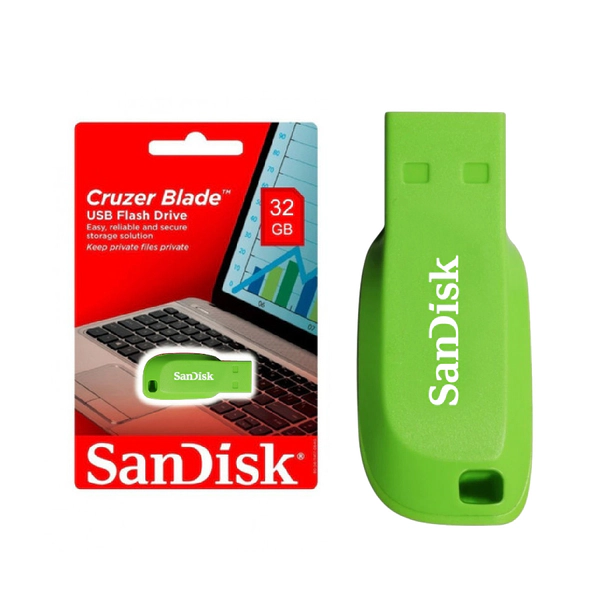 Pendrive USB Sandisk SDCZ50C-032G-B35GE Cruzer Blade 32GB Verde