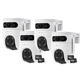 Kit x4 Cámara de Seguridad 2K - EZVIZ - H9C - Domo PTZ - WiFi + Memoria 32GB