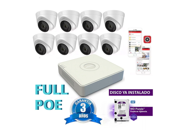 Kit Full Poe Ip 7108 + 8 1323 + Disco