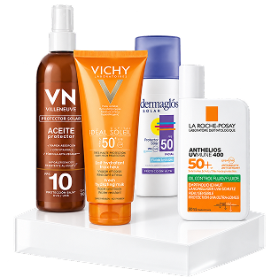 Protectores solares Villeneuve, Vichy, Dermaglós y La Roche-Posay