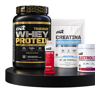Productos ENA: proteína, creatina, gel y electrolitos