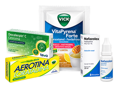 Productos de bienestar estacional: Dexalerpin C, Aerotina, Vick y Nafazolex