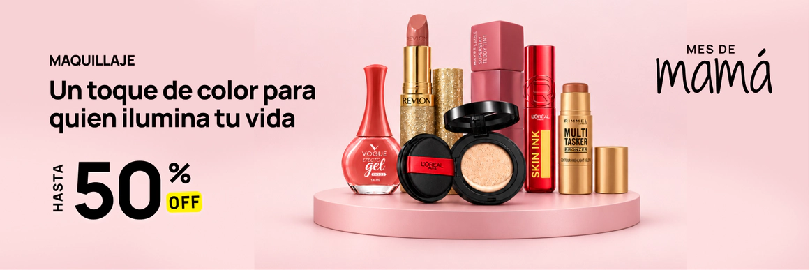 Maquillaje · Mes de Mamá · banner horizontal