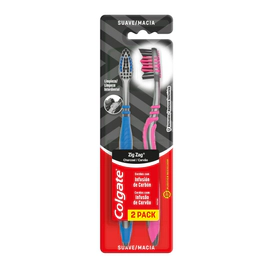 Colgate Plax Cepillo Dental Zigzag Carbon 2X1 Suave