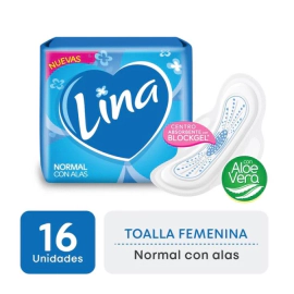 Lina Toalla Normal Con Alas 16 (Unidades)