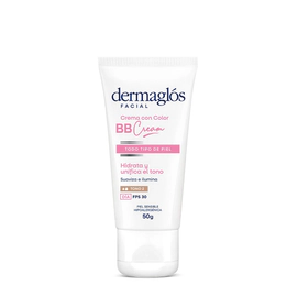 Crema Dermaglós BB Cream Hidratante Color Tono Medio FPS30