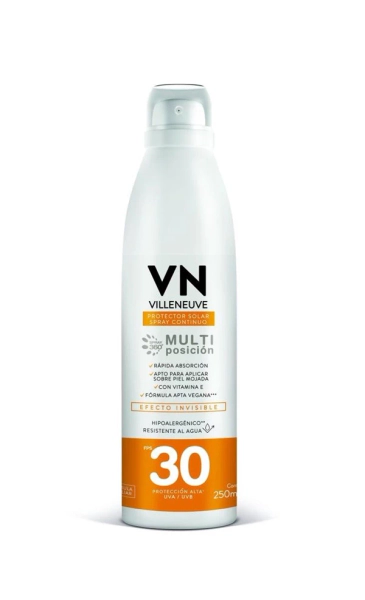 Protector Solar Facial FPS30 Villeneuve Spray Continuo 250ml