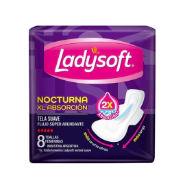 Ladysoft Toalla Nocturna xl Absorcion Nocturna x 8 Unidades