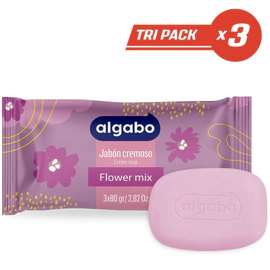 Algabo Jabón en Barra Cremoso Flower Mix x 80 gr (3 Unidades)