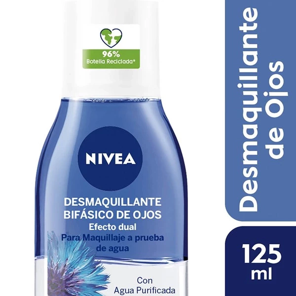 Nivea Desmaquillante Bifásico de Ojos Efecto Dual Para Piel Sensible 125 ml