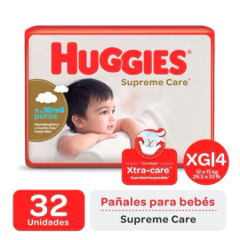 Huggies Pañales Supreme Care Xg - 32 Unidades