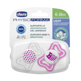 Chicco Chupete Physio Light Girl 6 a 16 meses 2 Unidades