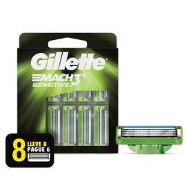 Gillette Cartuchos Para Afeitar 3 mach Sensitive (8 Unidades)