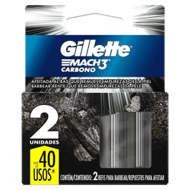 Repuesto Máquina de Afeitar Gillette 3 mach Carbón x 2 un