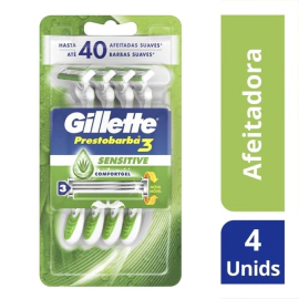 Gillette Prestobarba 3 piel Sensible (4 Unidades)