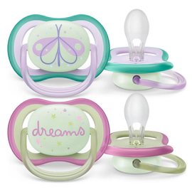 Avent Chupete Ultra Air Night 06 -m Lila (2 Unidades)
