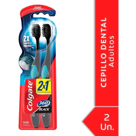 Colgate 360º Cepillo Dental Black Suave 2 Unidades