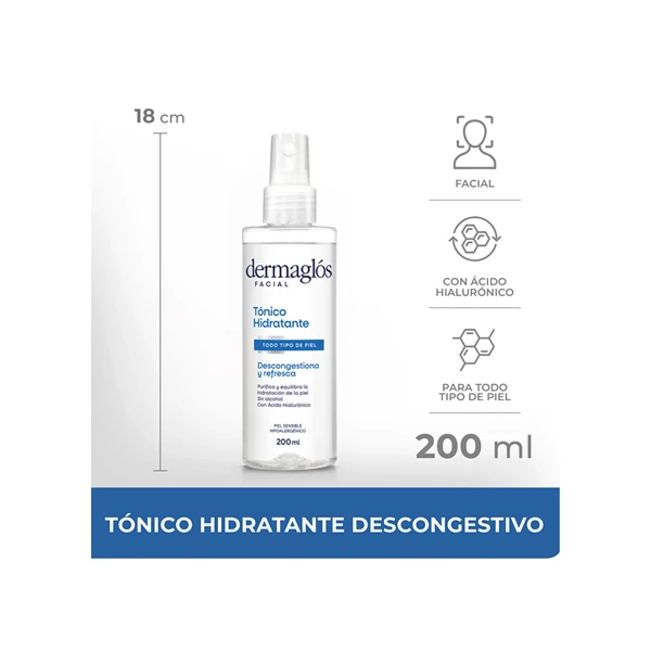 Tónico Hidratante Dermaglos Spray x 200 ml