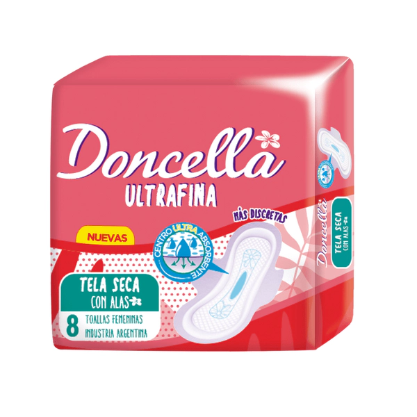Doncella Toallitas Ultrafinas Pocket Tela Seca (8 U)