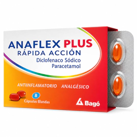 Anaflex Plus Rápida Acción diclofenaco sódico y paracetamol x 8u