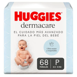 Huggies Pañales Dermacare Talle P -68 unidades