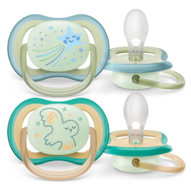 Chupetes Avent Nightime Celeste Ultra Air 0 - 6 meses x 2 un