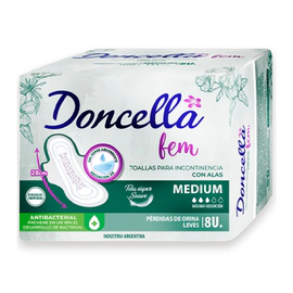 Doncella Toallitas Con Alas Para Incontinencia Moderada (8 Unidades)