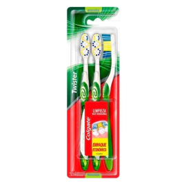 Colgate Cepillo Dental Twister Medio 3 Unidades Promo Pack