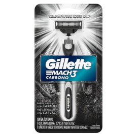 Máquina de Afeitar Gillette 3 mach Carbón x 2 un
