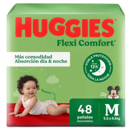 Huggies Pañales Flexi Comfort Talle M x 48 Unidades