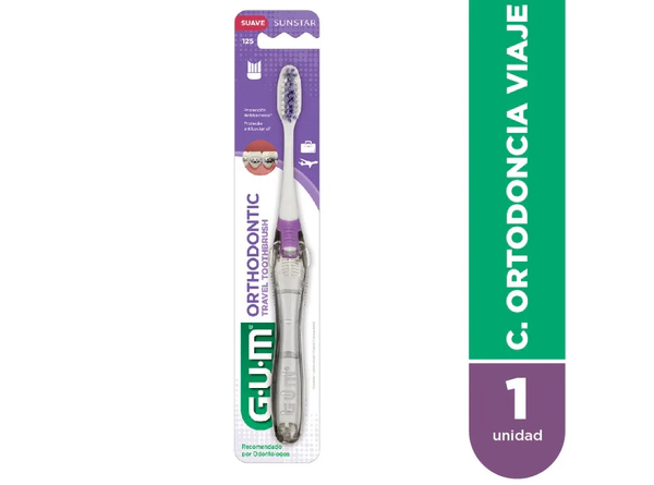 Gum Cepillo Dental De Viaje Orthodontic 125 Suave 1 Unid
