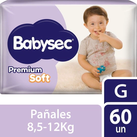 Babysec Pañales Premium Soft g x 60 Unidades