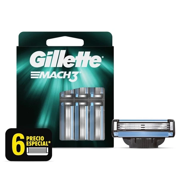 Gillette Cartuchos 3 mach (6 Repuestos)