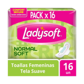 Ladysoft Toallas Femeninas Normal Suave pack x 16 unidades