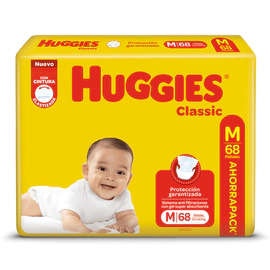 Huggies Pañales Classic Talle M - 68 Unidades
