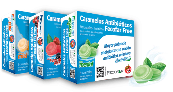 Caramelos Antibióticos Fecofar Free Sin Azucar 9 unidades Frutos Rojos