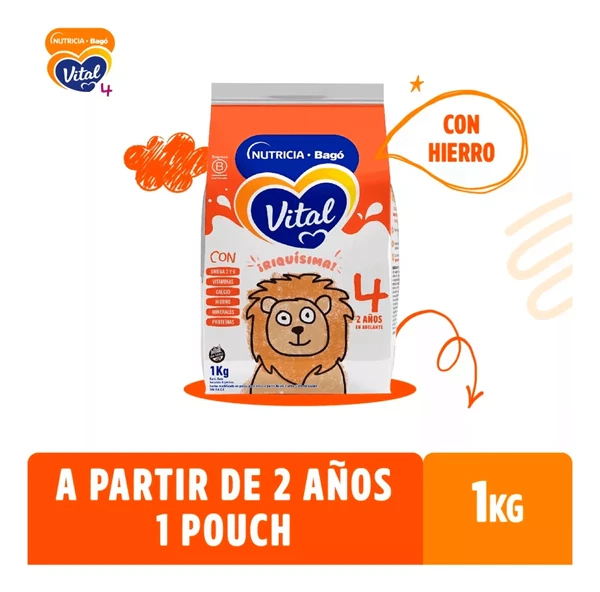 Vital 4 leche en Polvo +2 Años Pouch 1 kg