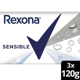 Rexona Jabon en Pastilla Sensible 120 gr (3 Unidades)