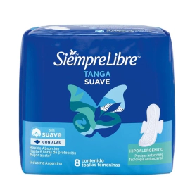Siempre Libre Toallas Femeninas Tanga x 8 un