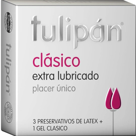 Tulipán Preservativo de Látex Lubricados Clásicos x 3 un
