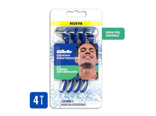 Maquina Afeitar Desechable Derma Protección X4Un
