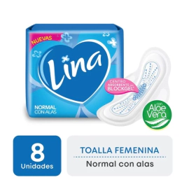 Lina Toalla Normal Con Alas 8 (Unidades)