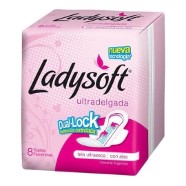 Ladysoft Toalla Femenina Ultradelgada Con Alas Ultraseca 8 U Unico