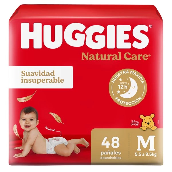 Pañales Huggies Natural Care - Talle M - 48 Unidades